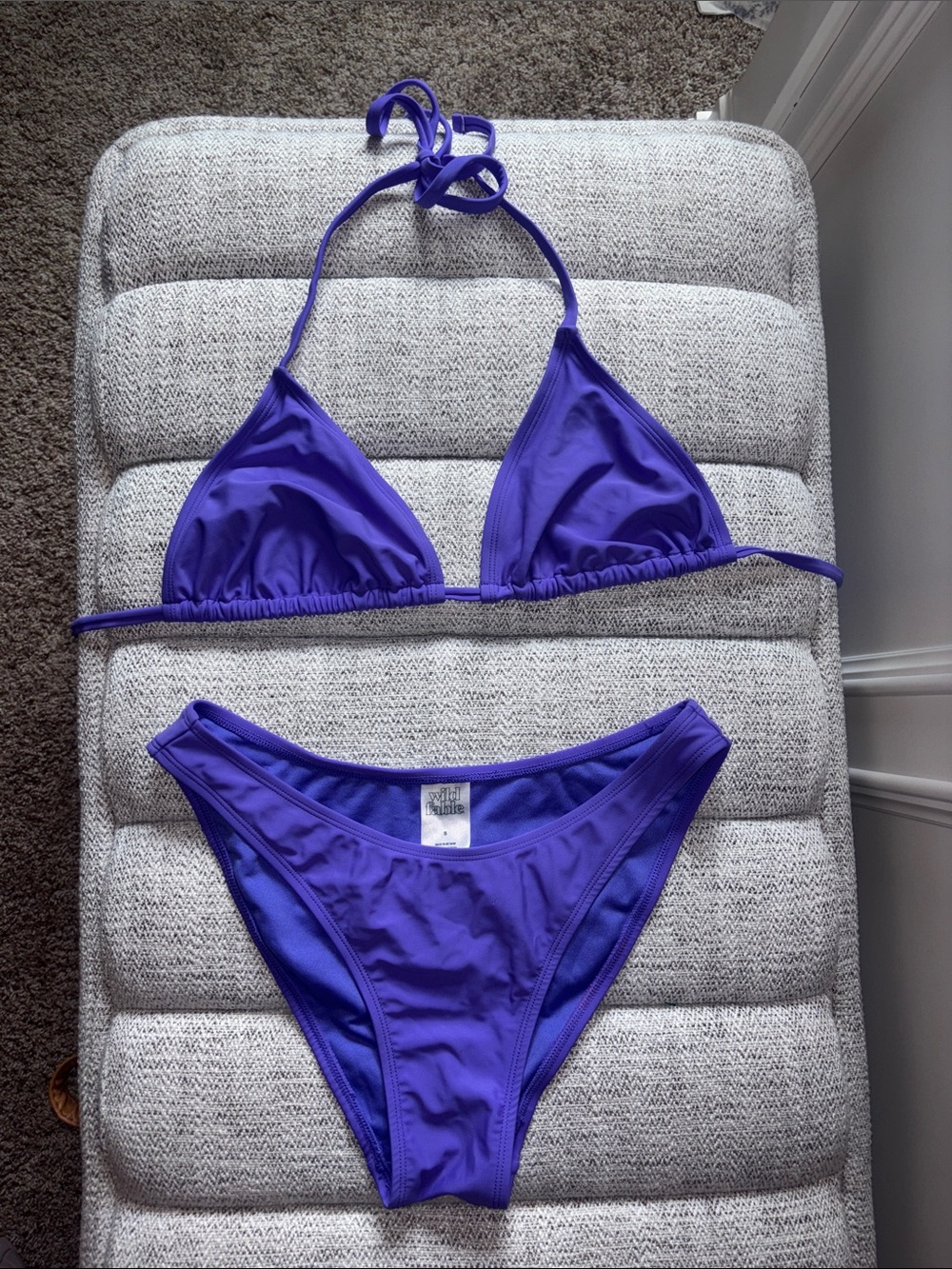 wild fable Purple Triangle Bikini Set